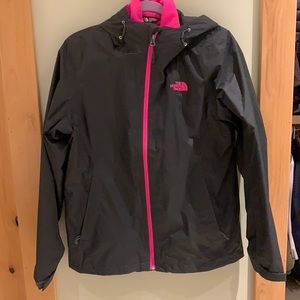 The North Face black ski jacket with pink fleece removable liner. Size Medium.
